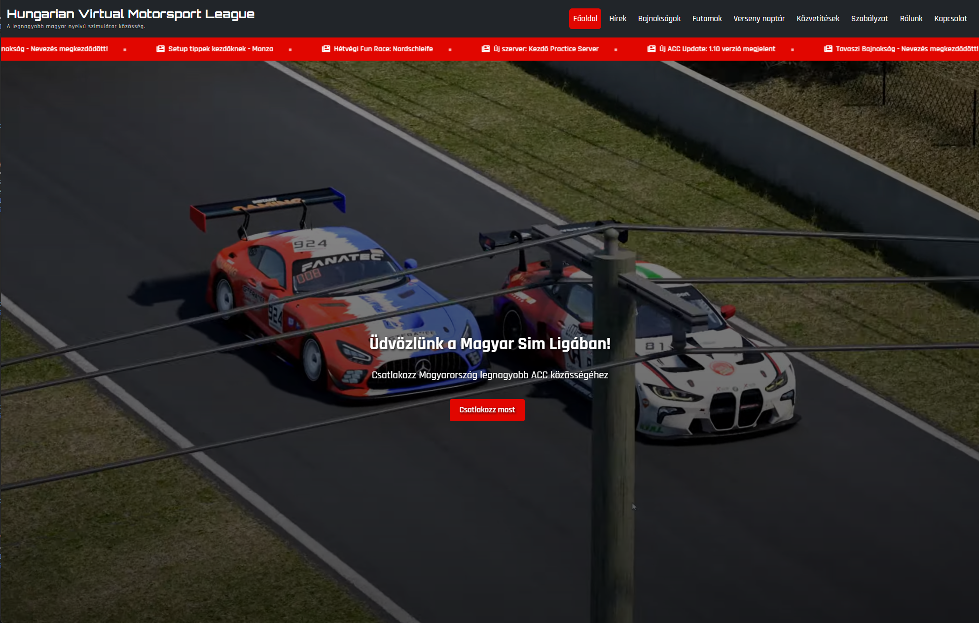 Szimulátoros közösségi oldal